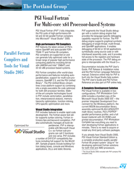 PGI Visual Fortran™ for Multi-Core X64 Processor-Based Systems