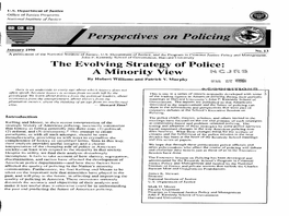 The Evolving Strategy of Police: a Minority View by Hubert Williams and Patrick V