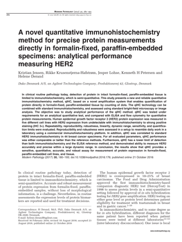 A Novel Quantitative Immunohistochemistry Method For