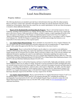 Local Area Disclosures Property Address: ______