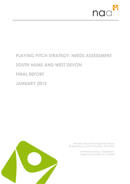 Playing Pitch Strategy Needs Assessment: South Hams and West