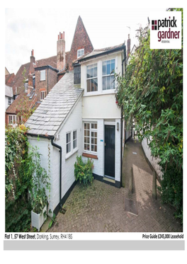 Flat 1, 57 West Street, Dorking, Surrey, RH4 1BS Price Guide £245,000 Leasehold