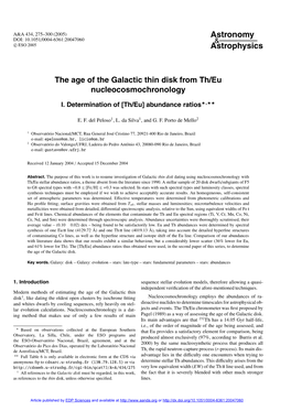 The Age of the Galactic Thin Disk from Th/Eu Nucleocosmochronology
