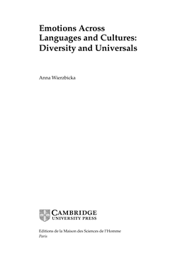 Emotions Across Languages and Cultures: Diversity and Universals