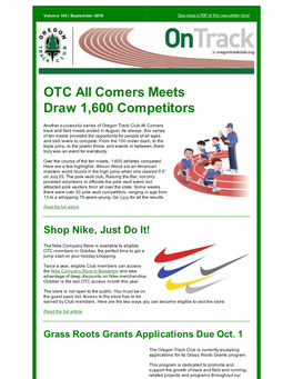 OTC All Comers Meets ​​Draw 1,600 Competitors