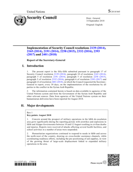 Security Council Distr.: General 14 September 2018