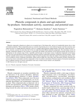 Phenolic Compounds in Plants and Agri-Industrial By-Products: Antioxidant Activity, Occurrence, and Potential Uses