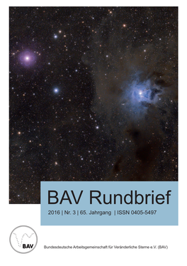 BAV Rundbrief Nr. 3 (2016)