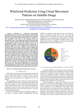 Whirlwind Prediction Using Cloud Movement Patterns on Satellite Image