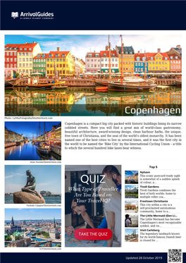 Copenhagen Photo: Lamiafotografia/Shutterstock.Com Copenhagen Is a Compact Big City Packed with Historic Buildings Lining Its Narrow Cobbled Streets