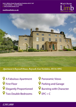 Apartment 6 Raywell House, Raywell, East Yorkshire, HU16 5WG