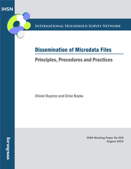 Dissemination of Microdata Files Principles, Procedures and Practices
