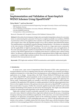Implementation and Validation of Semi-Implicit WENO Schemes Using Openfoam®
