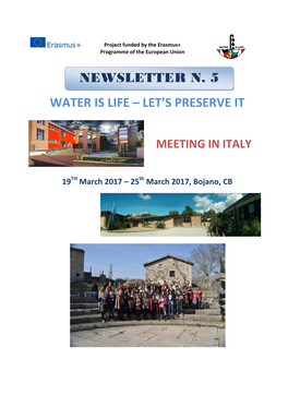 Water Is Life – Let's Preserve It Newsletter N. 5