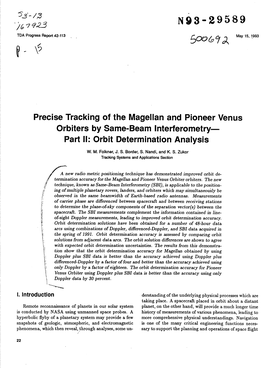 Precise Tracking of the Magellan and Pioneer Venus Orbiters by Same-Beam Interferometry- Part II: Orbit Determination Analysis