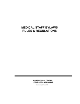 1215.2 UAMS Medical Staff Bylaws