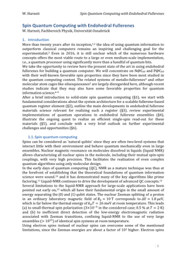 Spin Quantum Computing with Endohedral Fullerenes