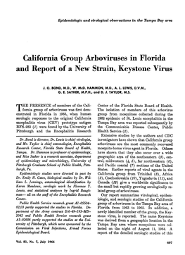And Report of a New Strain, Keystone Virus