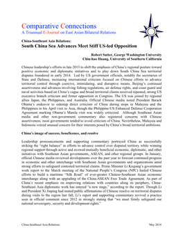 Comparative Connections a Triannual E-Journal on East Asian Bilateral Relations