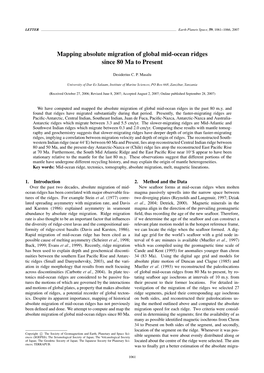 Mapping Absolute Migration of Global Mid-Ocean Ridges Since 80 Ma to Present