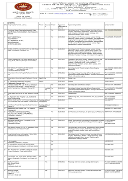CHENNAI COIMBATORE Chettinad Super Speciality Hospital, Rajiv Gandhi Salai, Kelambakkam, Kanchepuram