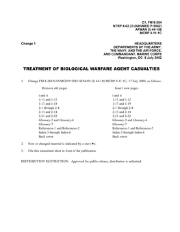 Treatment of Biological Warfare Agent Casualties