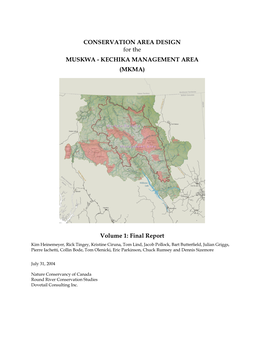 KECHIKA MANAGEMENT AREA (MKMA) Volume 1: Final Report