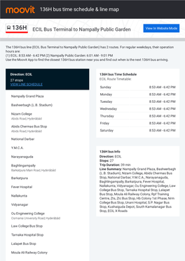 136H Bus Time Schedule & Line Route