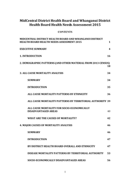 Midcentral District Health Board and Whanganui District Health Board Health Needs Assessment 2015