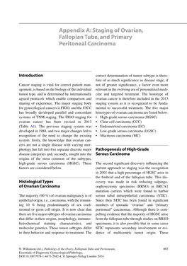 Staging of Ovarian, Fallopian Tube, and Primary Peritoneal Carcinoma