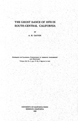 The Ghost Dance of 1870 in South-Central California