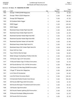 September 20, 2020 On-Line Auction (PDF)