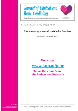 Calcium Antagonists and Endothelial Function