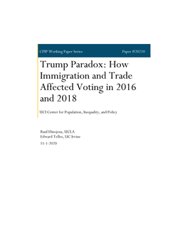 Trump Paradox: How Immigration and Trade Affected Voting in 2016 and 2018