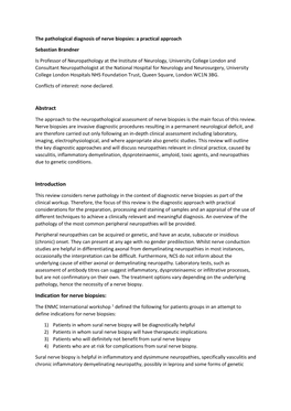 Abstract Introduction Indication for Nerve Biopsies