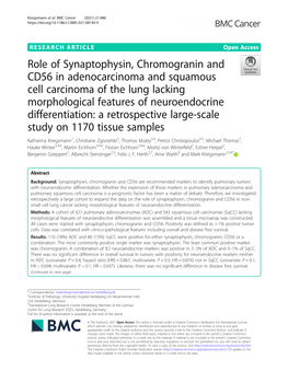 Role of Synaptophysin, Chromogranin and CD56 in Adenocarcinoma And