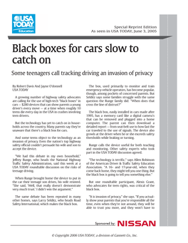 Black Boxes for Cars Slow to Catch on Some Teenagers Call Tracking Driving an Invasion of Privacy