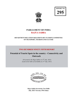 PARLIAMENT of INDIA RAJYA SABHA Potential of Tourist Spots In