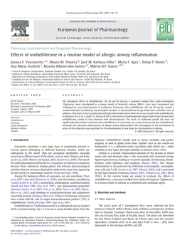 Effects of Umbelliferone in a Murine Model of Allergic Airway Inflammation