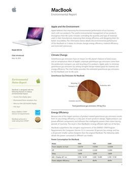 Macbook Environmental Report