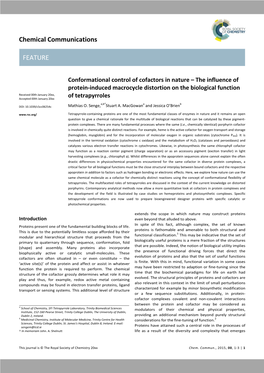 Chemical Communications FEATURE