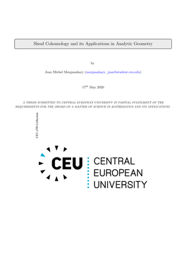 Sheaf Cohomology and Its Applications in Analytic Geometry