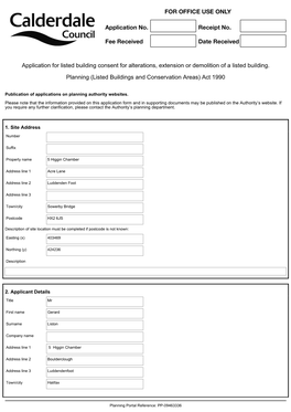 Listed Building Consent for Alterations, Extension Or Demolition of a Listed Building