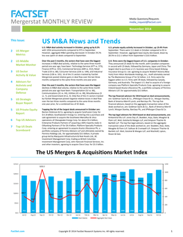 US M&A News and Trends