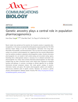 Genetic Ancestry Plays a Central Role in Population Pharmacogenomics