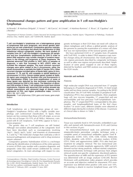 Chromosomal Changes Pattern and Gene Amplification in T Cell Non