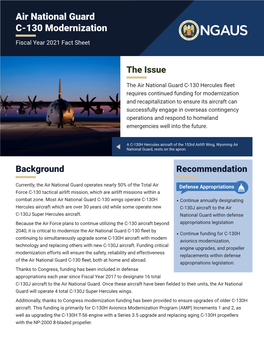 FY21 NGAUS C-130 Hercules Fact Sheet