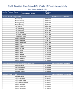 Cable Franchise Search