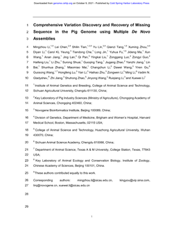Comprehensive Variation Discovery and Recovery of Missing Sequence in the Pig Genome Using Multiple De Novo Assemblies