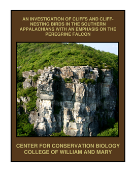 An Investigation of Cliffs and Cliff-Nesting Birds in the Southern Appalachians with an Emphasis on the Peregrine Falcon